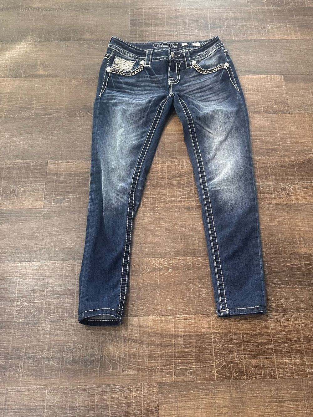 Miss Me Embellished Dark Wash Skinny Jeans Size 25